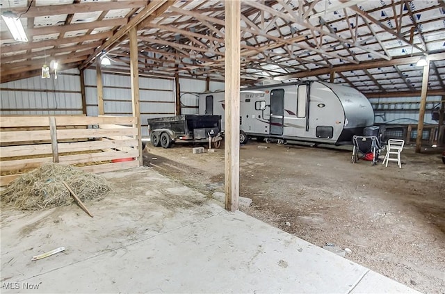 garage featuring metal wall