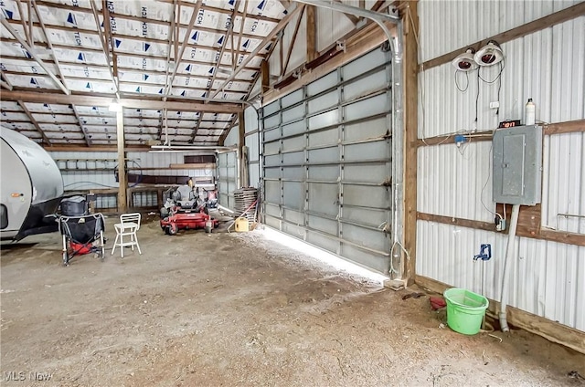 garage with electric panel