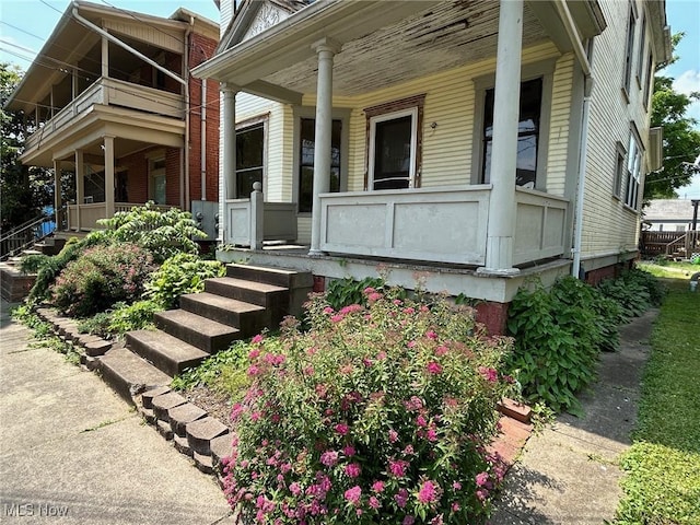 213 Montgomery, Marietta, OH 45750 - view of exterior entry featuring a porch