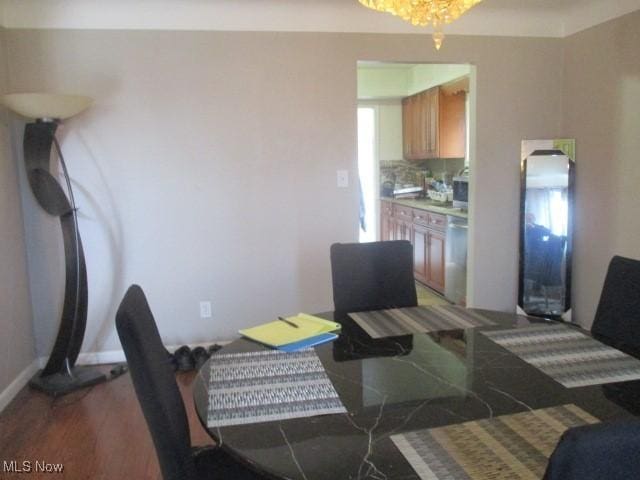 dining room featuring wood finished floors