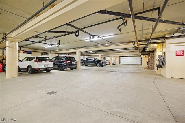 view of parking garage