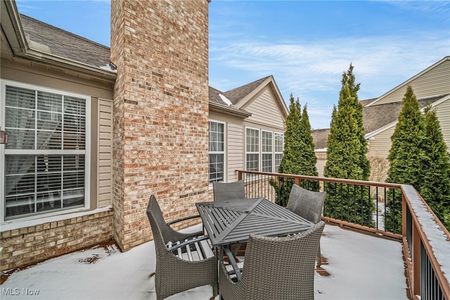 view of patio with outdoor dining area