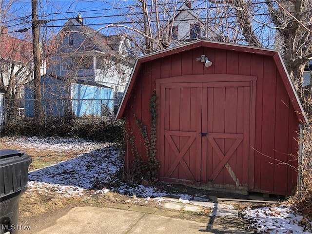 view of shed