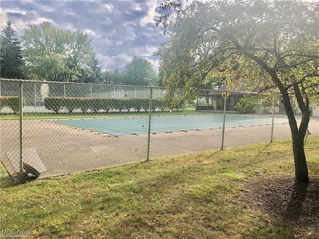 community pool with fence