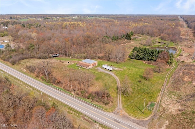 drone / aerial view with a rural view