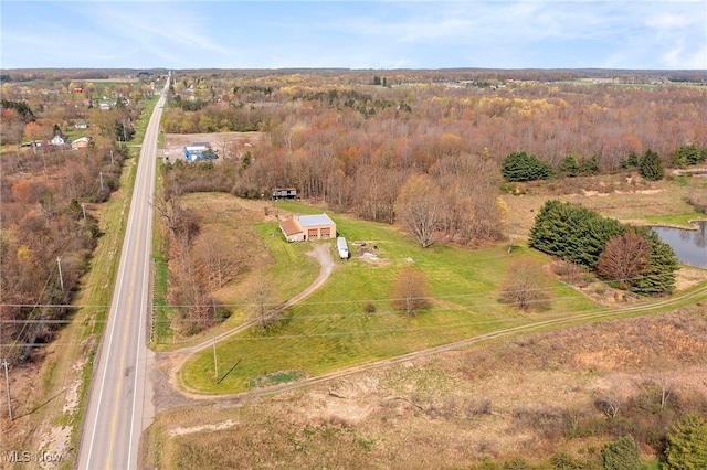 aerial view with a rural view