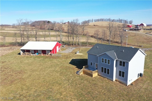 drone / aerial view featuring a rural view