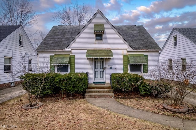 view of front of home featuring roof with shingles