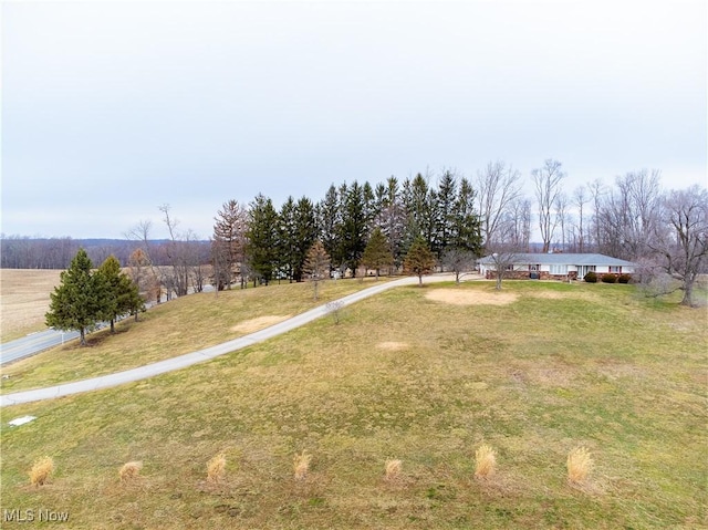 view of yard with a rural view