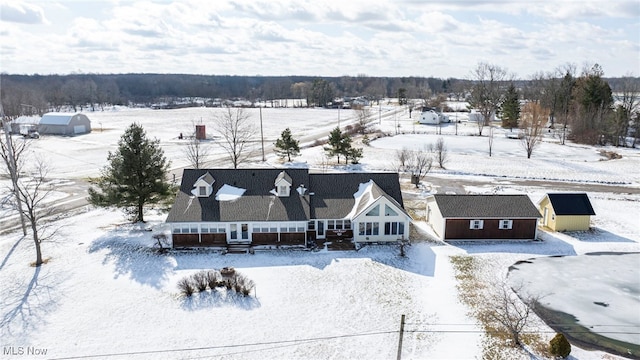 view of snowy aerial view