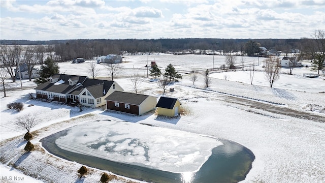 view of snowy aerial view