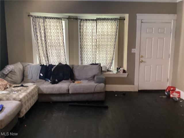 living room with baseboards