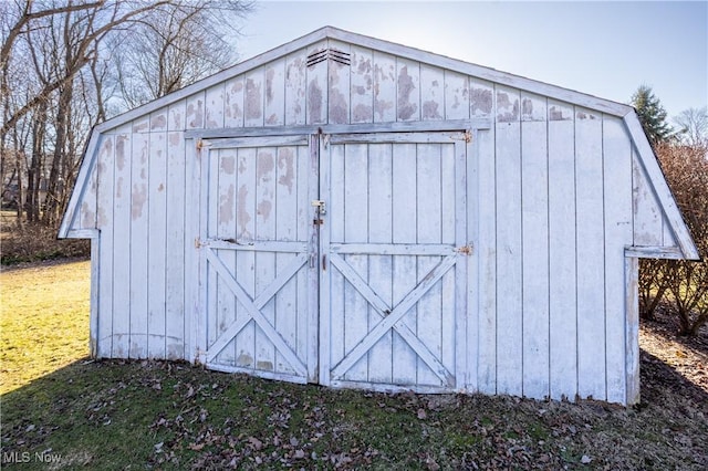 view of shed