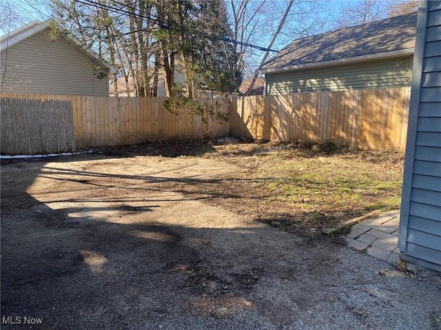 view of yard featuring fence