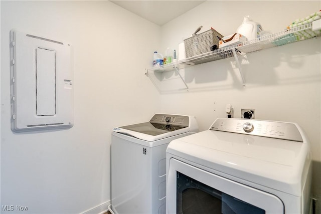 laundry area featuring laundry area and separate washer and dryer