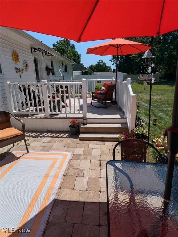 view of patio with a deck