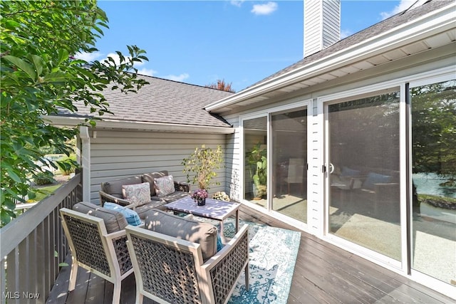 deck featuring an outdoor living space