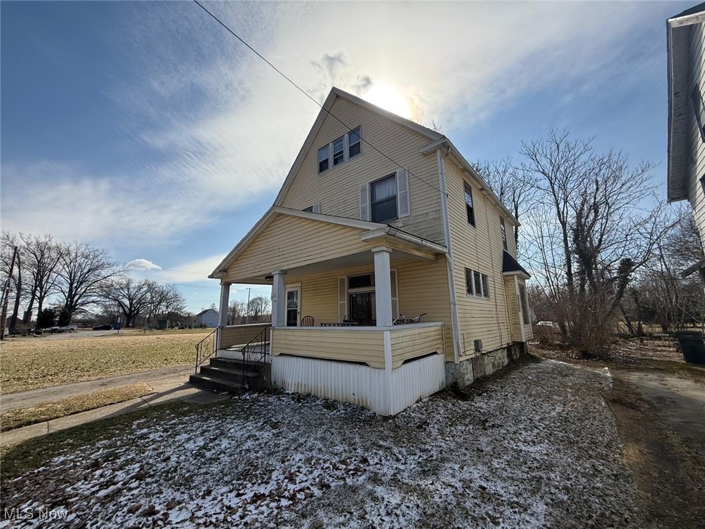 exterior space featuring covered porch