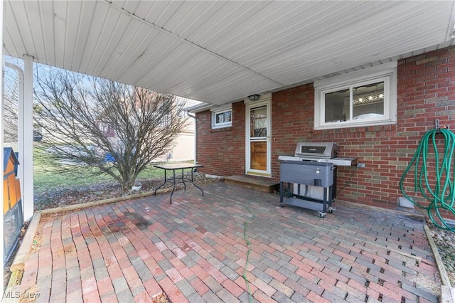 view of patio with area for grilling