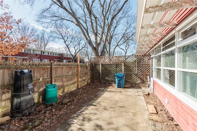 view of patio featuring a fenced backyard