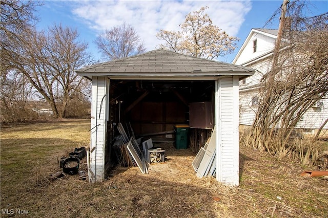 view of shed