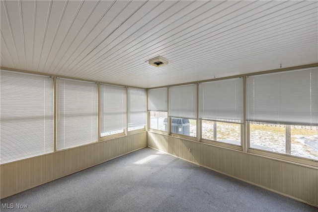 view of unfurnished sunroom