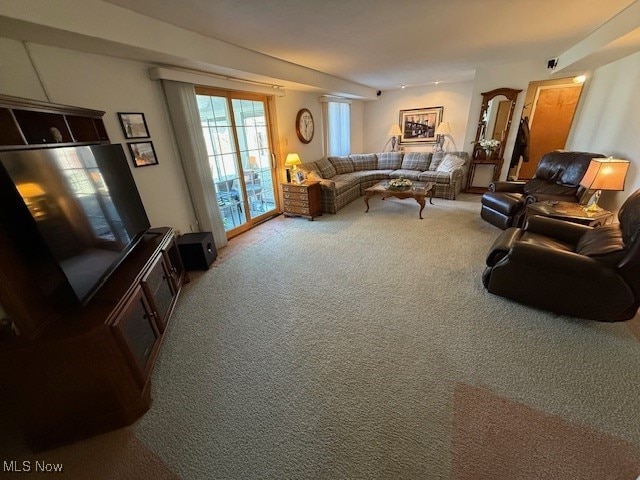 living room with carpet