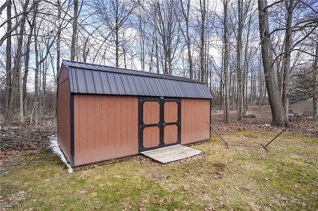 view of shed