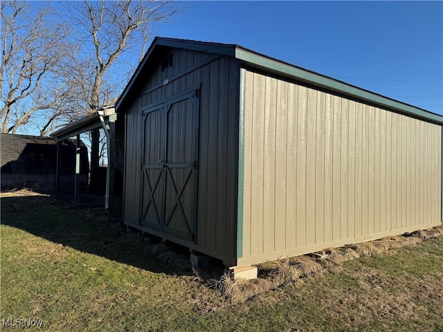 view of shed