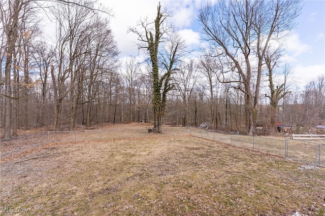 view of yard featuring fence