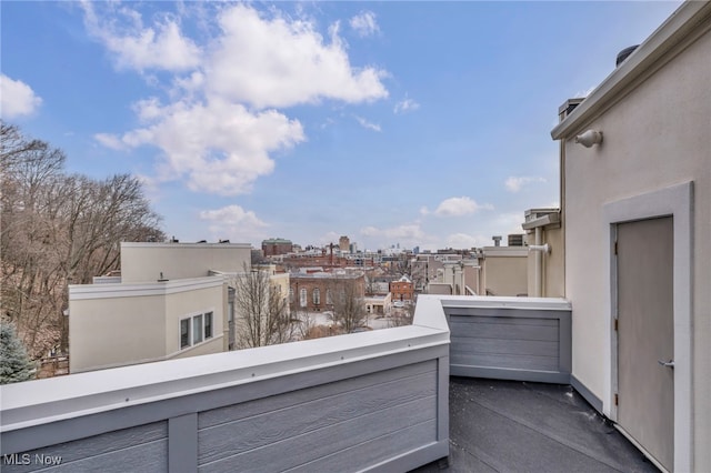 balcony featuring a view of city