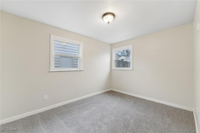 unfurnished room with baseboards and carpet floors