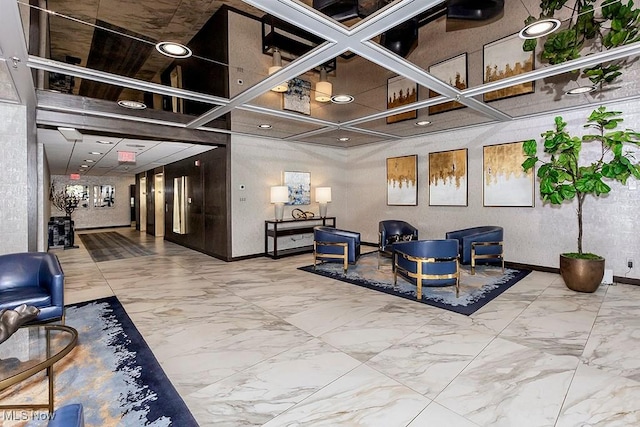 27500 Cedar Rd Unit 804, Beachwood, OH 44122 - building lobby with coffered ceiling