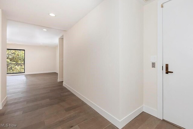 27500 Cedar Rd Unit 804, Beachwood, OH 44122 - corridor with wood finished floors, baseboards, and recessed lighting