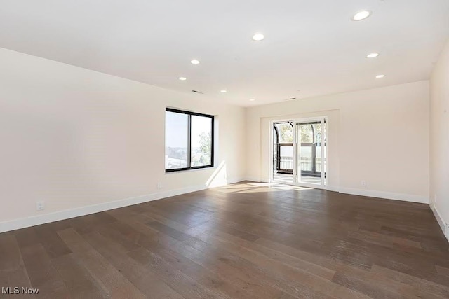 27500 Cedar Rd Unit 804, Beachwood, OH 44122 - unfurnished room with recessed lighting, dark wood-style floors, and baseboards