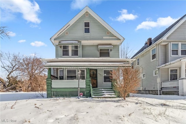 view of front of home featuring covered porch