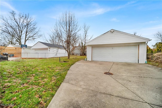 detached garage with fence