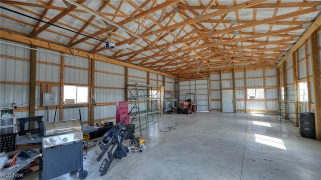 garage featuring metal wall