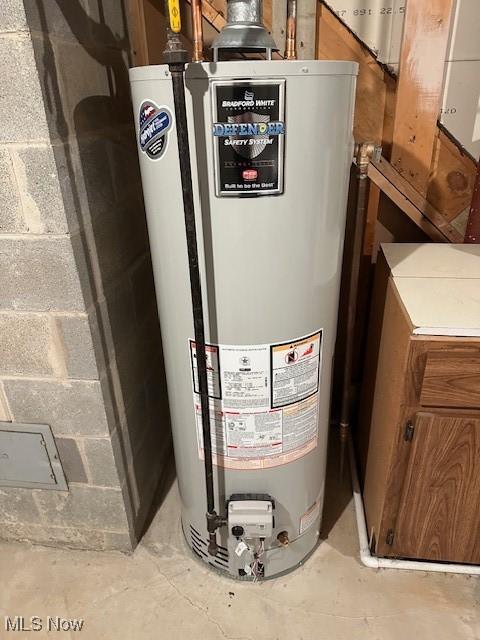 utility room featuring gas water heater