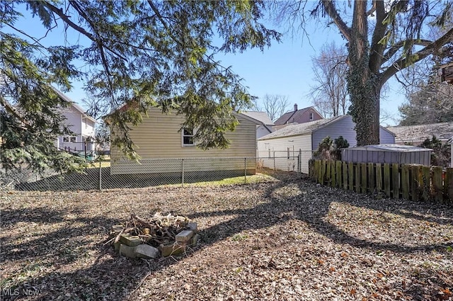 view of yard with fence