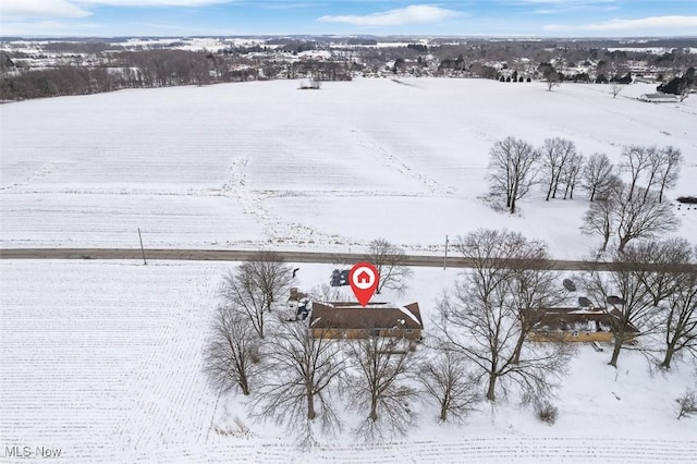 view of snowy aerial view