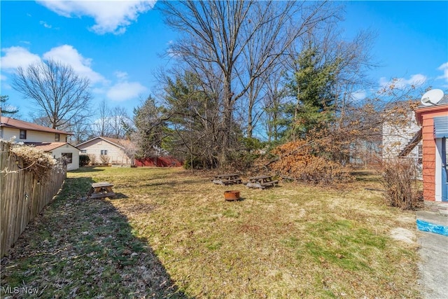 view of yard featuring fence