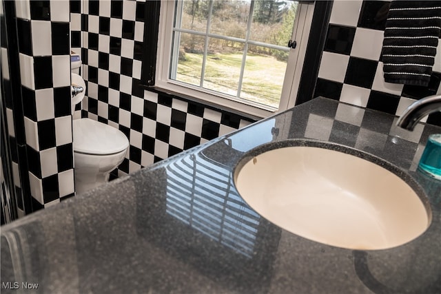 bathroom with toilet and a sink