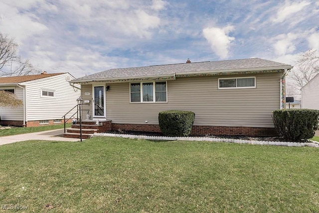 4707 Brookhigh Dr, Brooklyn, OH 44144 - ranch-style home featuring a front yard and a shingled roof