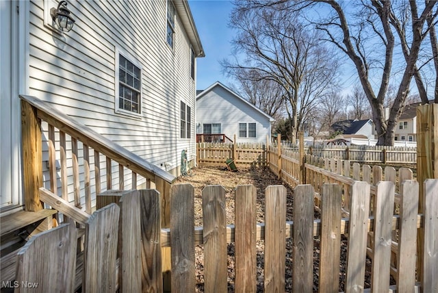 exterior space featuring a fenced backyard