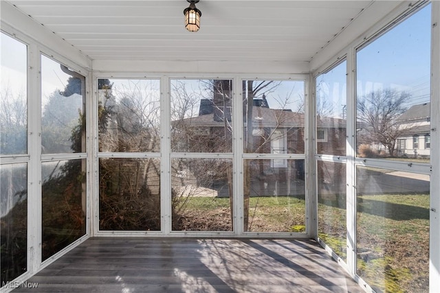 view of unfurnished sunroom