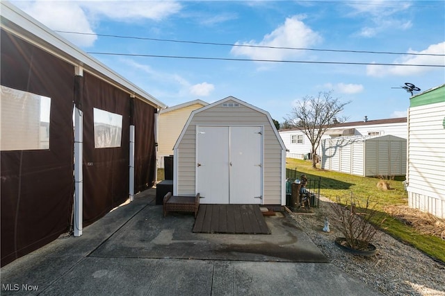 view of shed