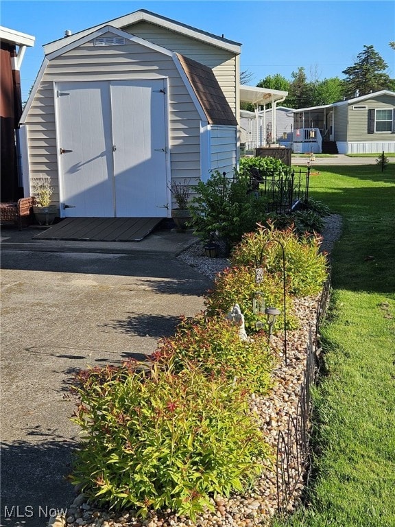 view of shed