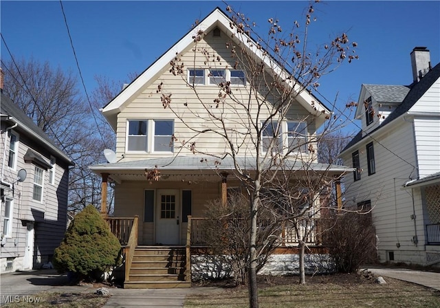 view of front of house with covered porch