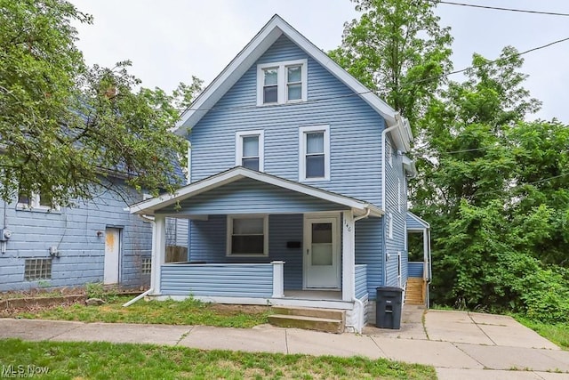 view of front of house featuring covered porch